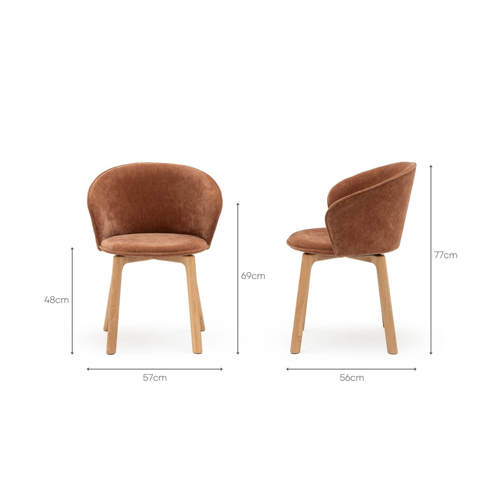 Glide Chair - Light Oak & Canna Caramel - Dining Chairs Tolv Loom Collection Dubai