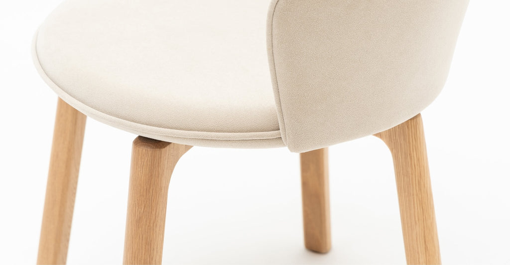 Glide Chair - Light Oak & Ecru.