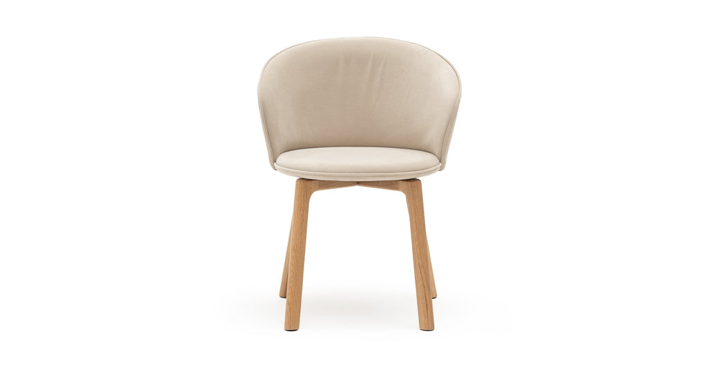 Glide Chair - Light Oak & Ecru.