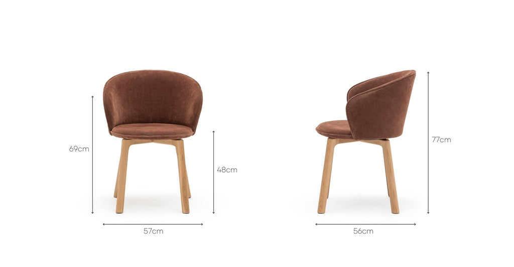 Glide Chair  - Light Oak & Russet.