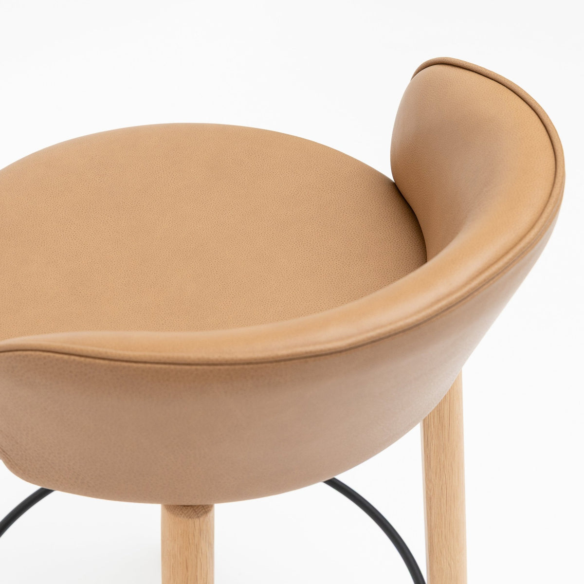 Glide Counter Chair - Light Oak & Pecan Leather