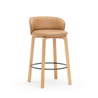 Glide Counter Chair - Light Oak & Pecan Leather