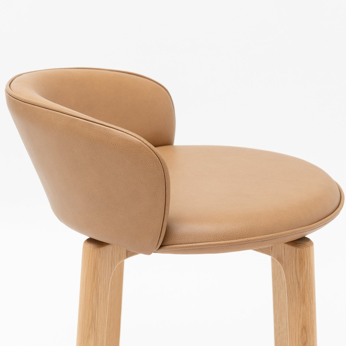 Glide Counter Chair - Light Oak & Pecan Leather