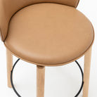 Glide Counter Chair - Light Oak & Pecan Leather