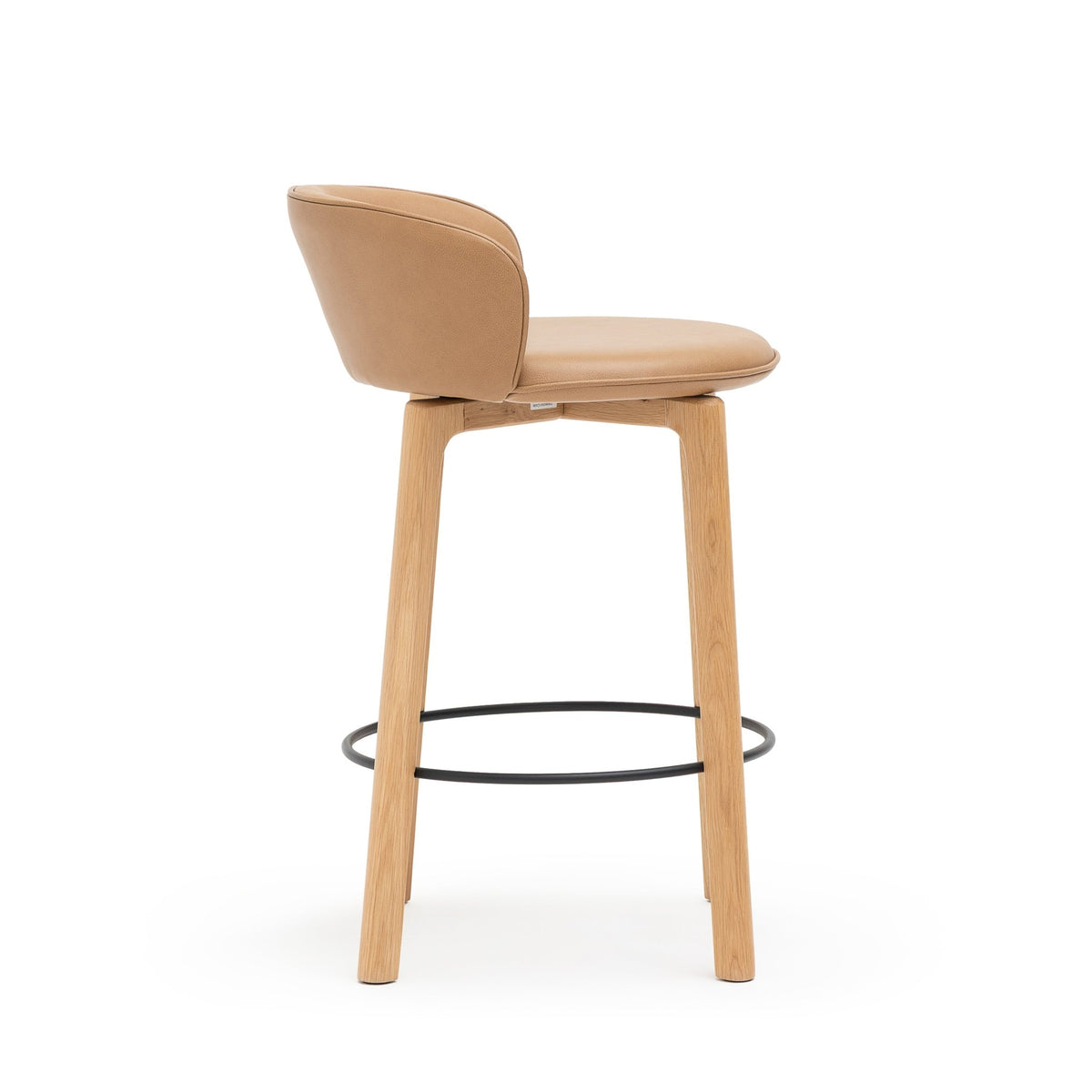 Glide Counter Chair - Light Oak & Pecan Leather