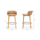 Glide Counter Chair - Light Oak & Pecan Leather