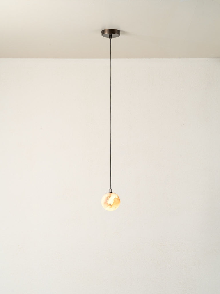 Globa - Alabaster Glass And Bronze Ceiling Pendant - Loom Collection