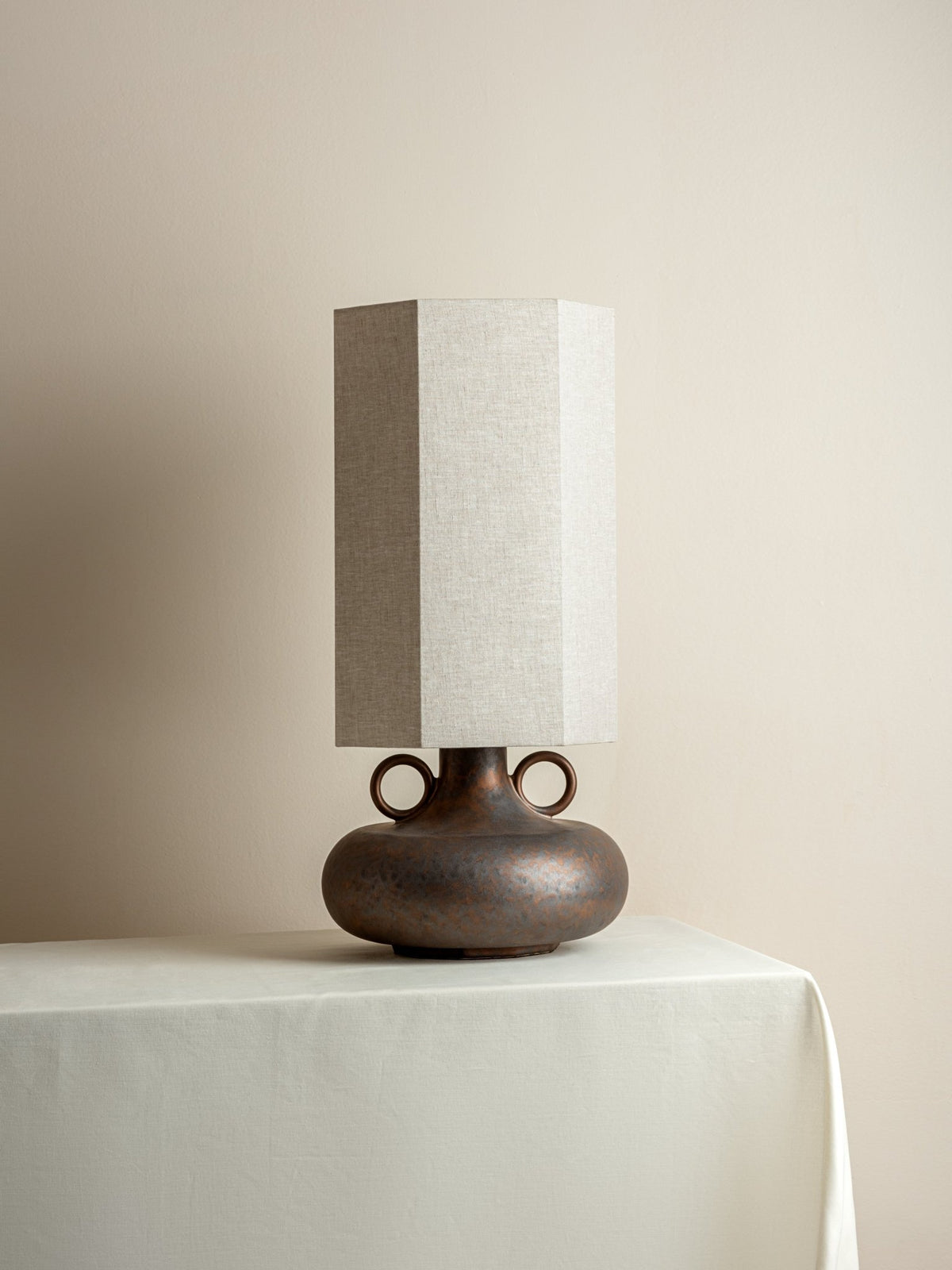 Grove - Bronze Ceramic And Linen Table Lamp