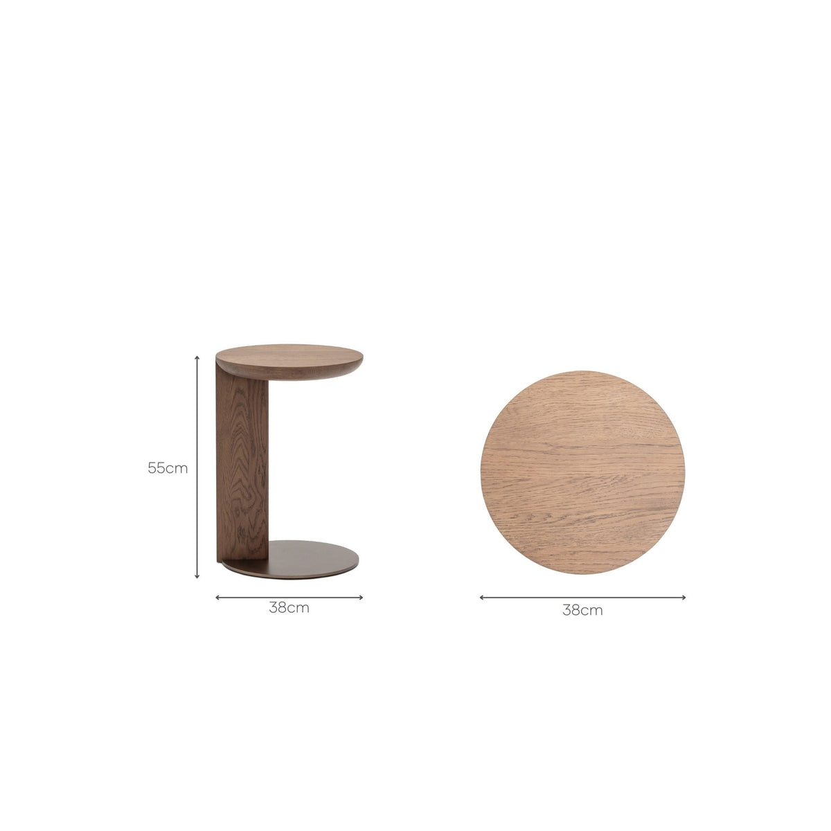 Guild Side Table - Latte Oak and Bronze - Side Tables Tolv Loom Collection Dubai