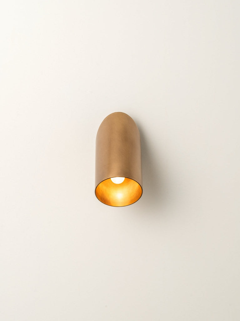 Guilla - Real Brass Angled Cylinder Wall Light.