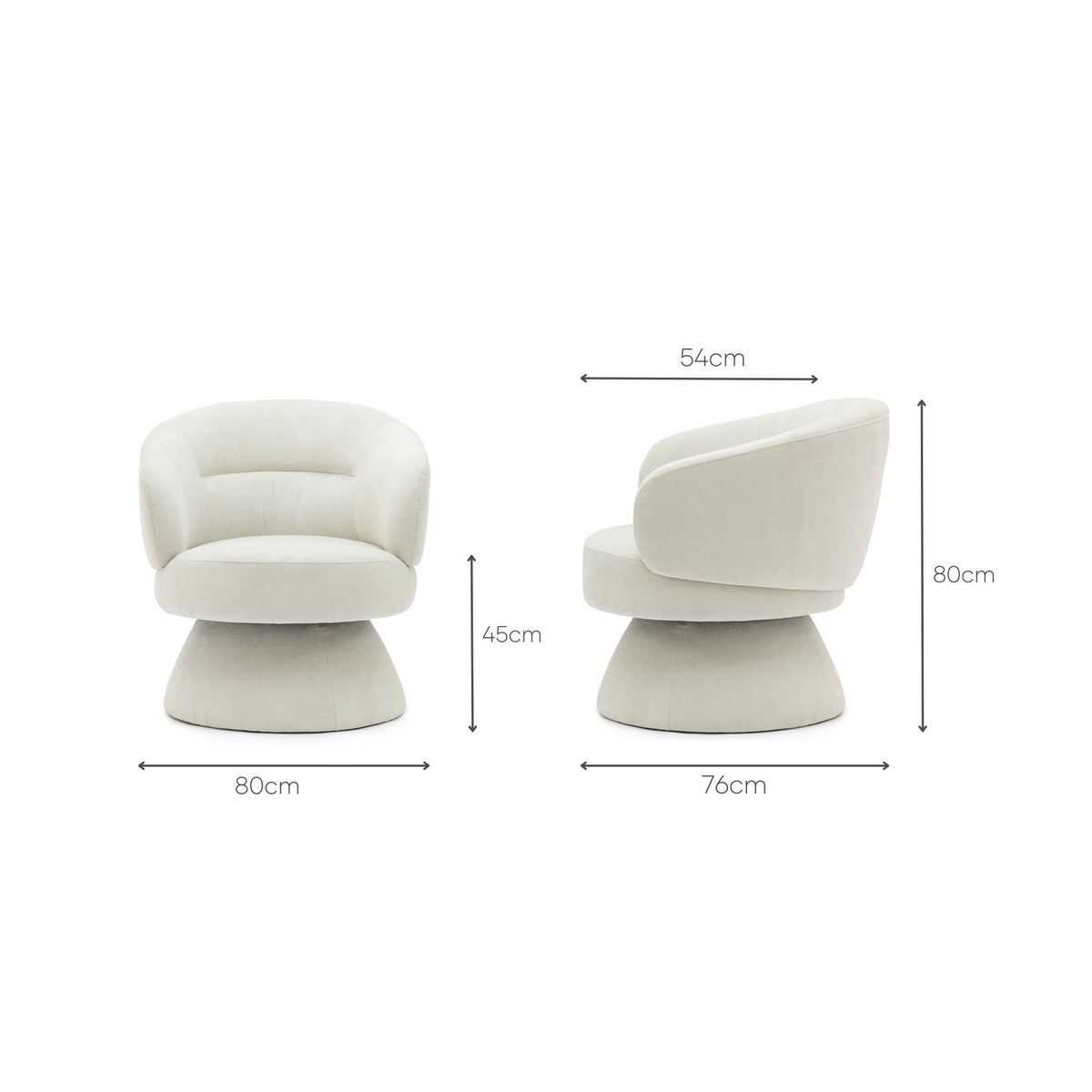 Gwen Swivel Chair - Ivory