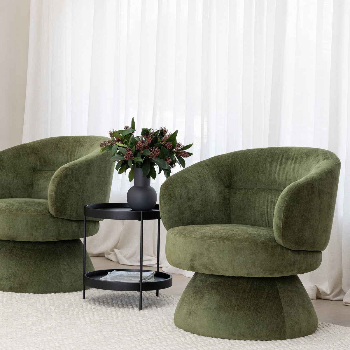 Gwen Swivel Chair - Moss