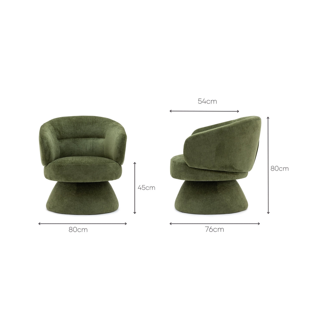 Gwen Swivel Chair - Moss - Loom Collection