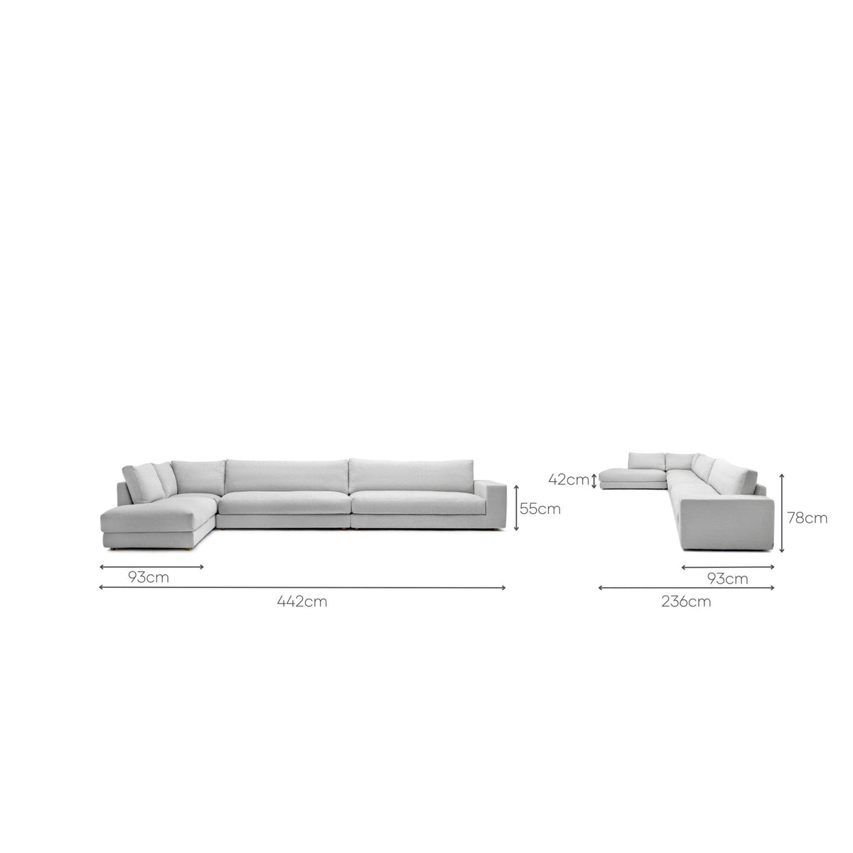 Hansen Corner Sofa - Extra Large - Alice Pearl - Modular Sofas Tolv Loom Collection Dubai