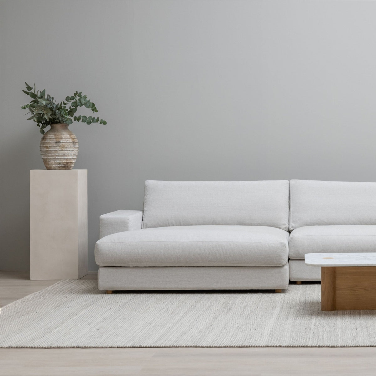 Hansen L Shaped Sofa - Alice Pearl - Modular Sofas Tolv Loom Collection Dubai