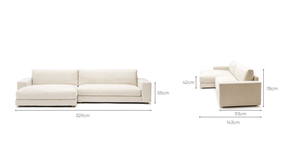 Hansen L Shaped Sofa - Oatmeal.