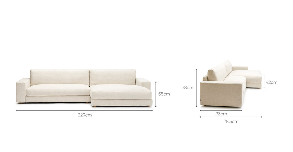 Hansen L Shaped Sofa - Oatmeal.