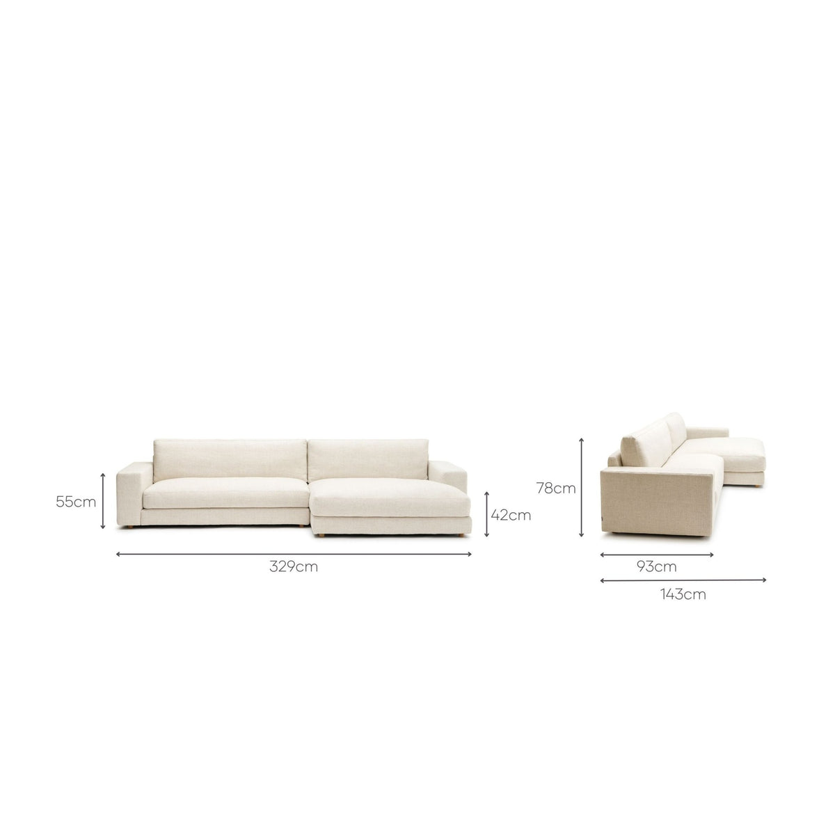 Hansen L Shaped Sofa - Oatmeal - Modular Sofas Tolv Loom Collection Dubai
