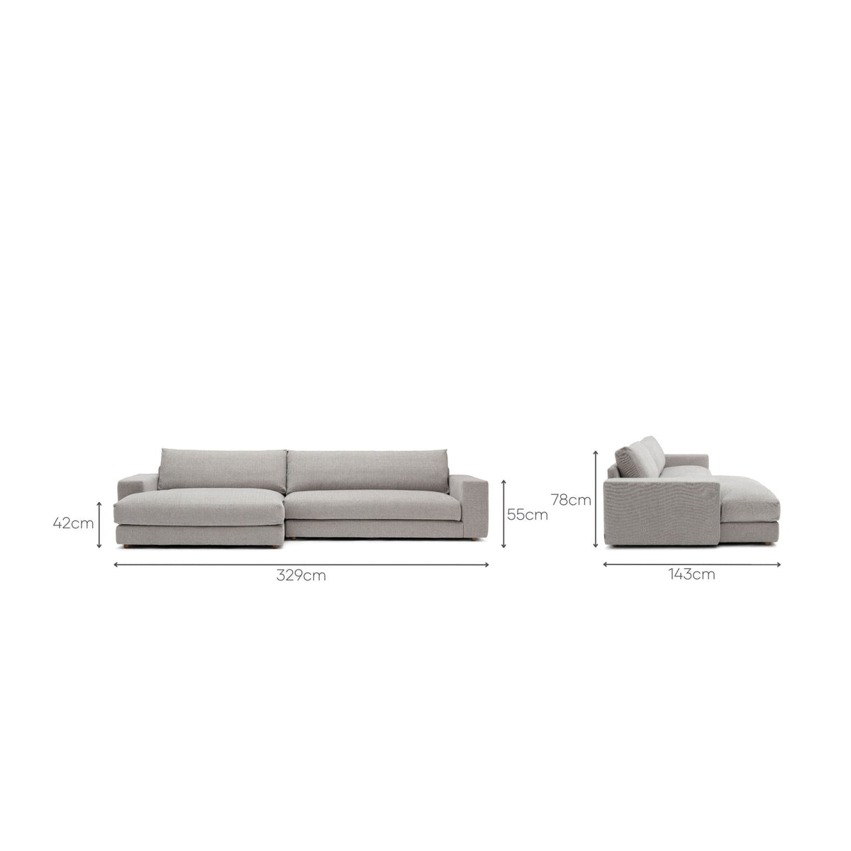 Hansen L Shaped Sofa - Sylvia Haze - Modular Sofas Tolv Loom Collection Dubai