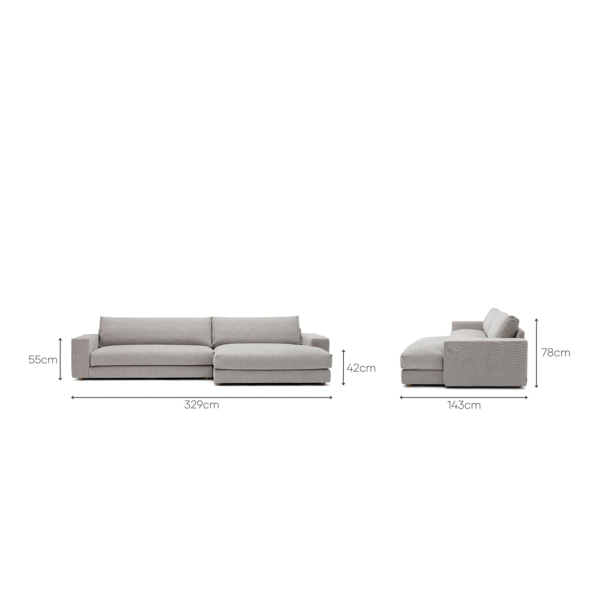 Hansen L Shaped Sofa - Sylvia Haze - Modular Sofas Tolv Loom Collection Dubai