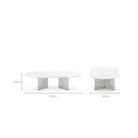 Haven Oval Coffee Table - Carrara Marble