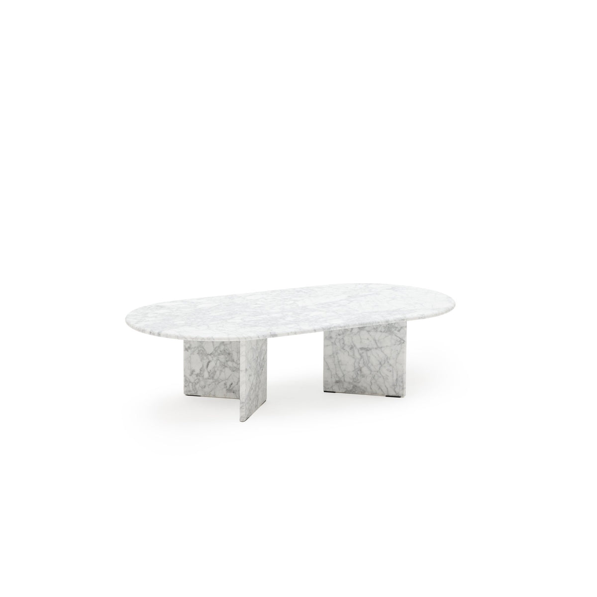 Haven Oval Coffee Table - Carrara Marble