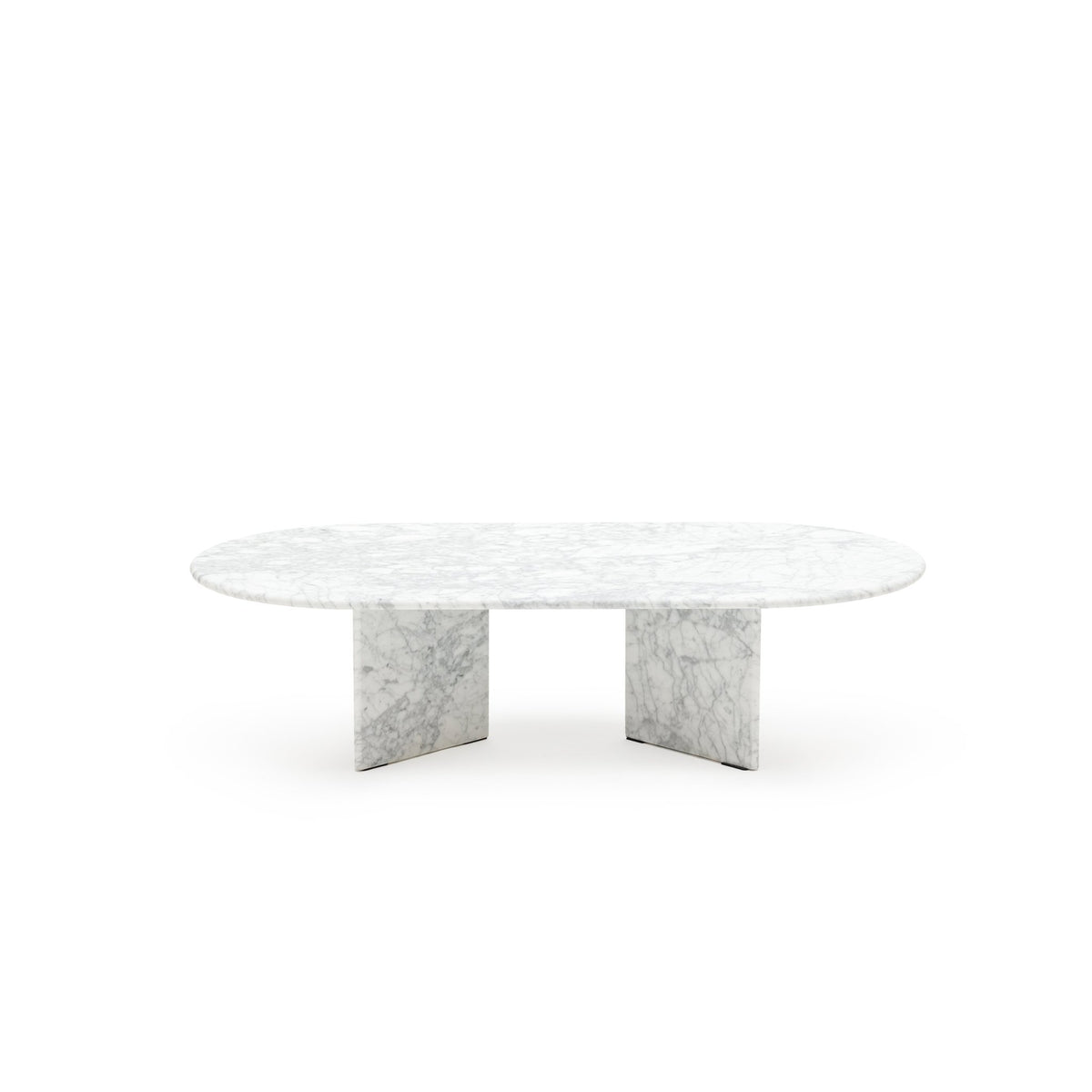 Haven Oval Coffee Table - Carrara Marble