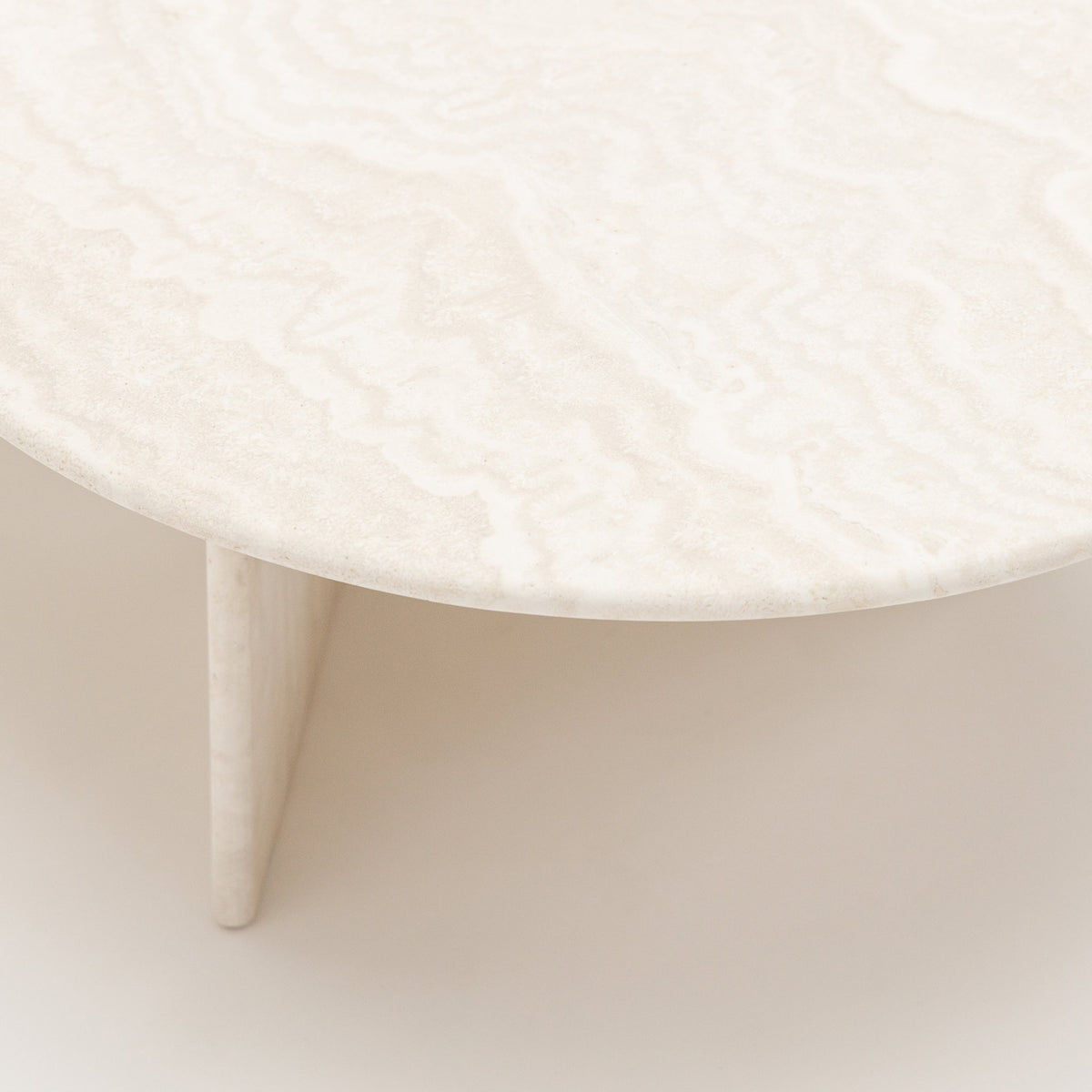 Haven Oval Coffee Table - White Travertine