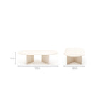 Haven Oval Coffee Table - White Travertine