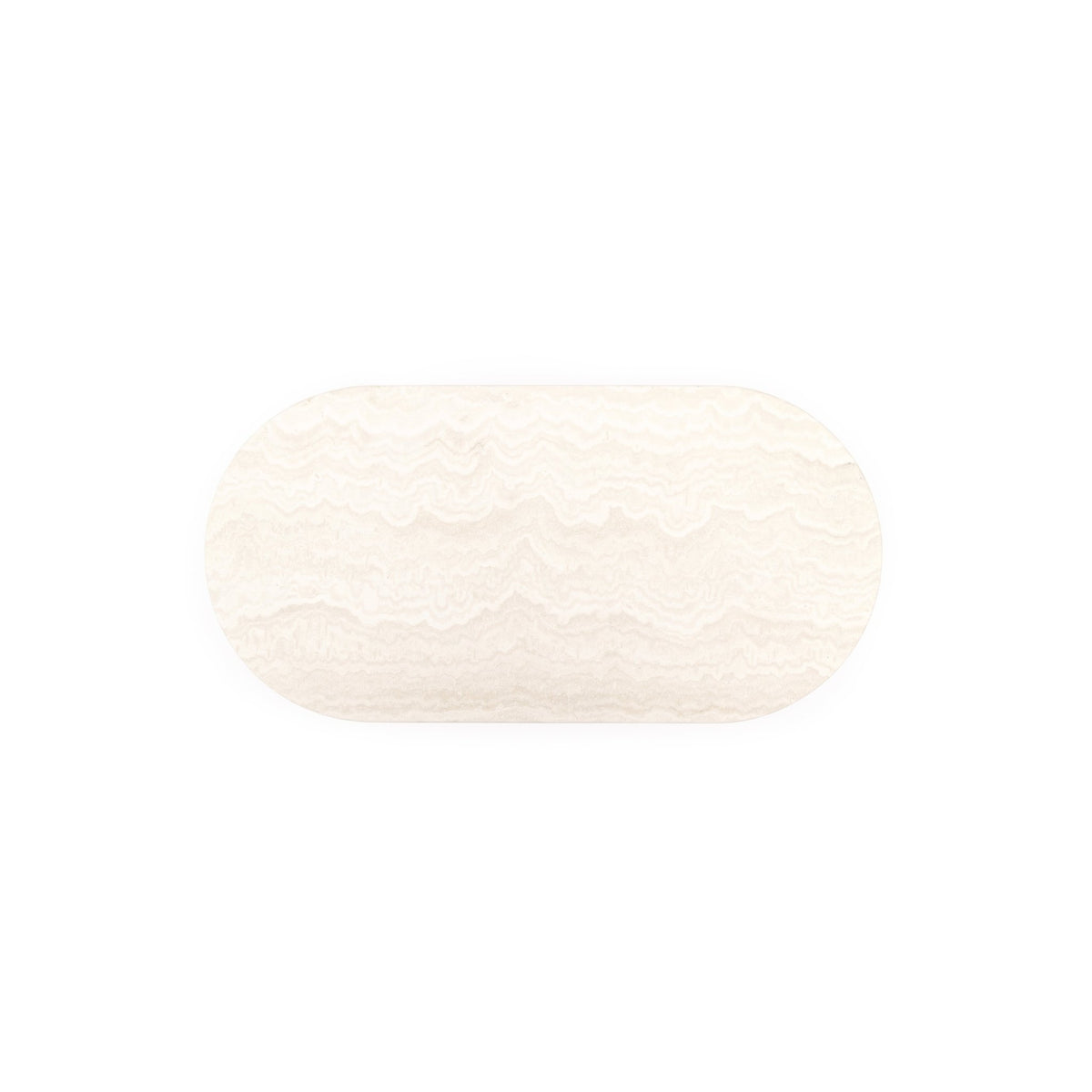 Haven Oval Coffee Table - White Travertine