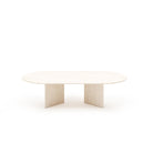 Haven Oval Coffee Table - White Travertine