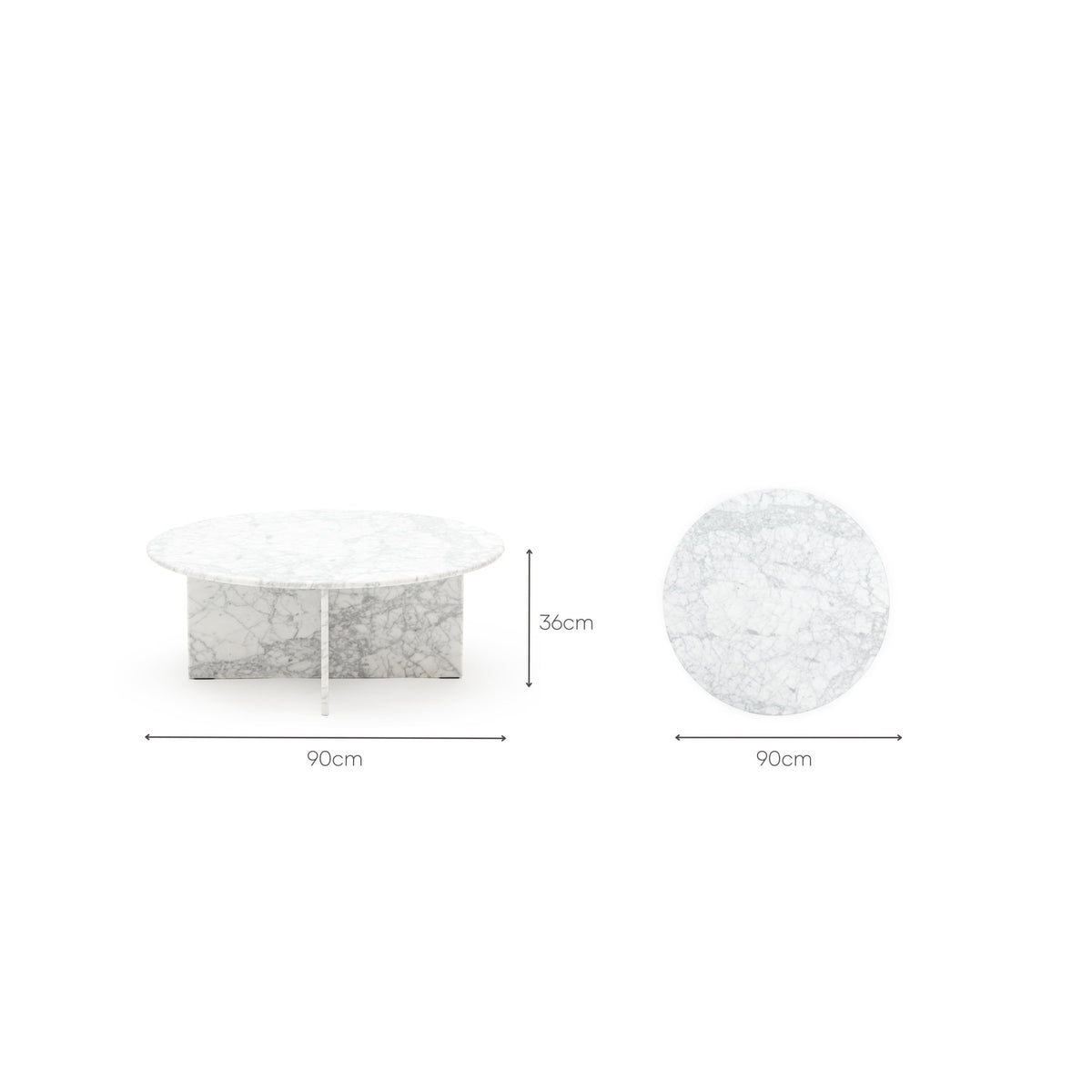 Haven Round Coffee Table - Carrara Marble
