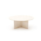Haven Round Coffee Table - White Travertine