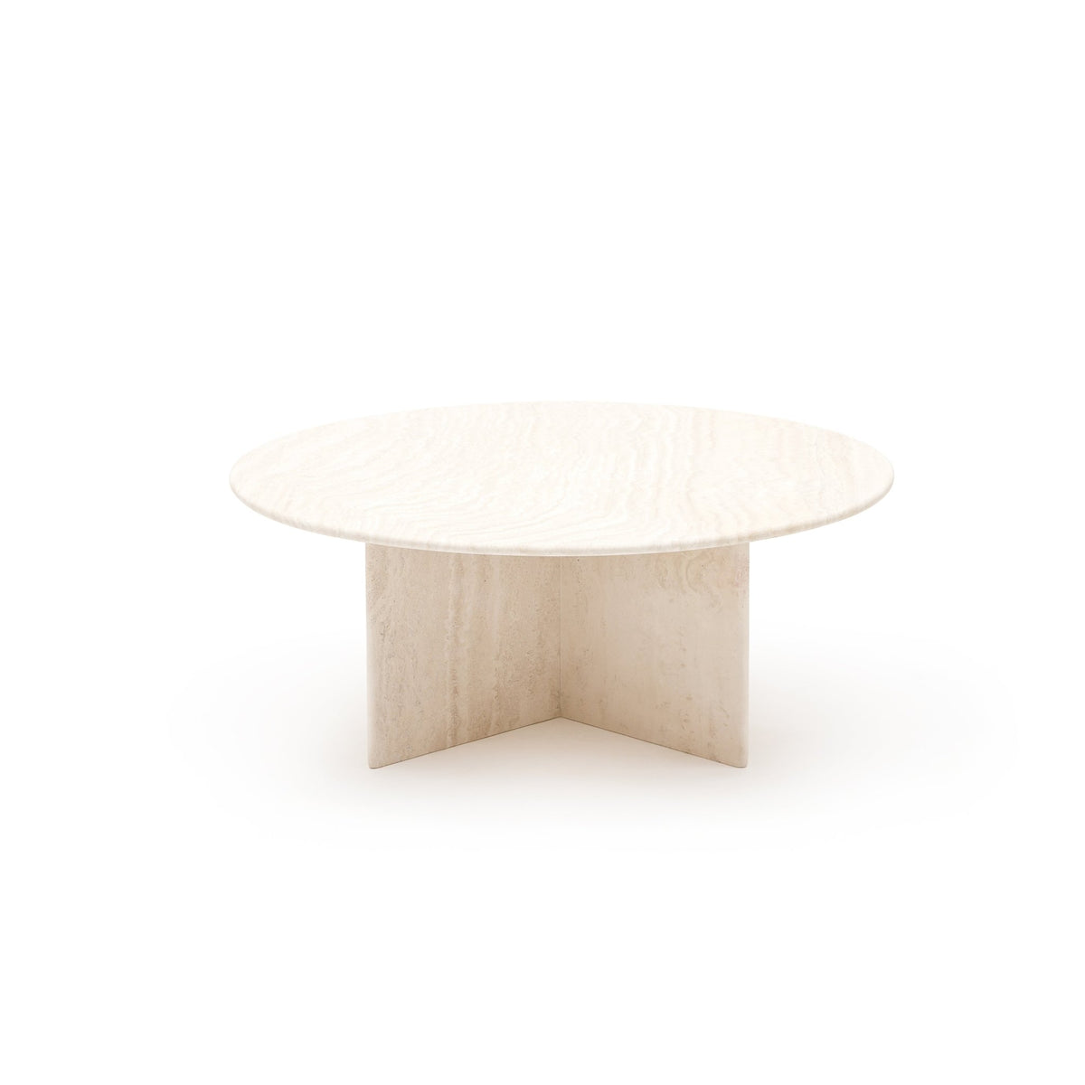 Haven Round Coffee Table - White Travertine
