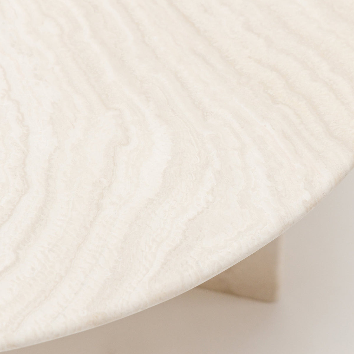 Haven Round Coffee Table - White Travertine
