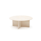 Haven Round Coffee Table - White Travertine
