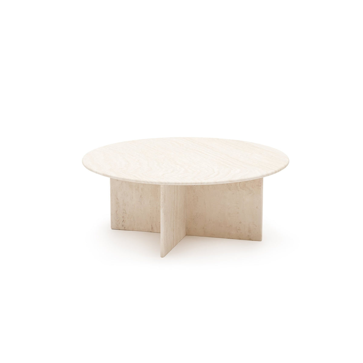 Haven Round Coffee Table - White Travertine