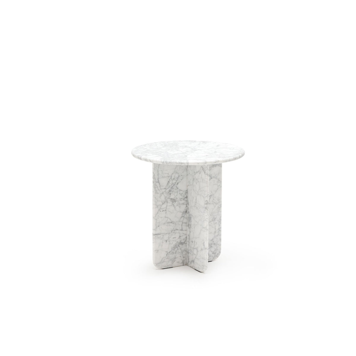 Haven Round Side Table - Carrara Marble - Side Tables Loom Collection Loom Collection Dubai
