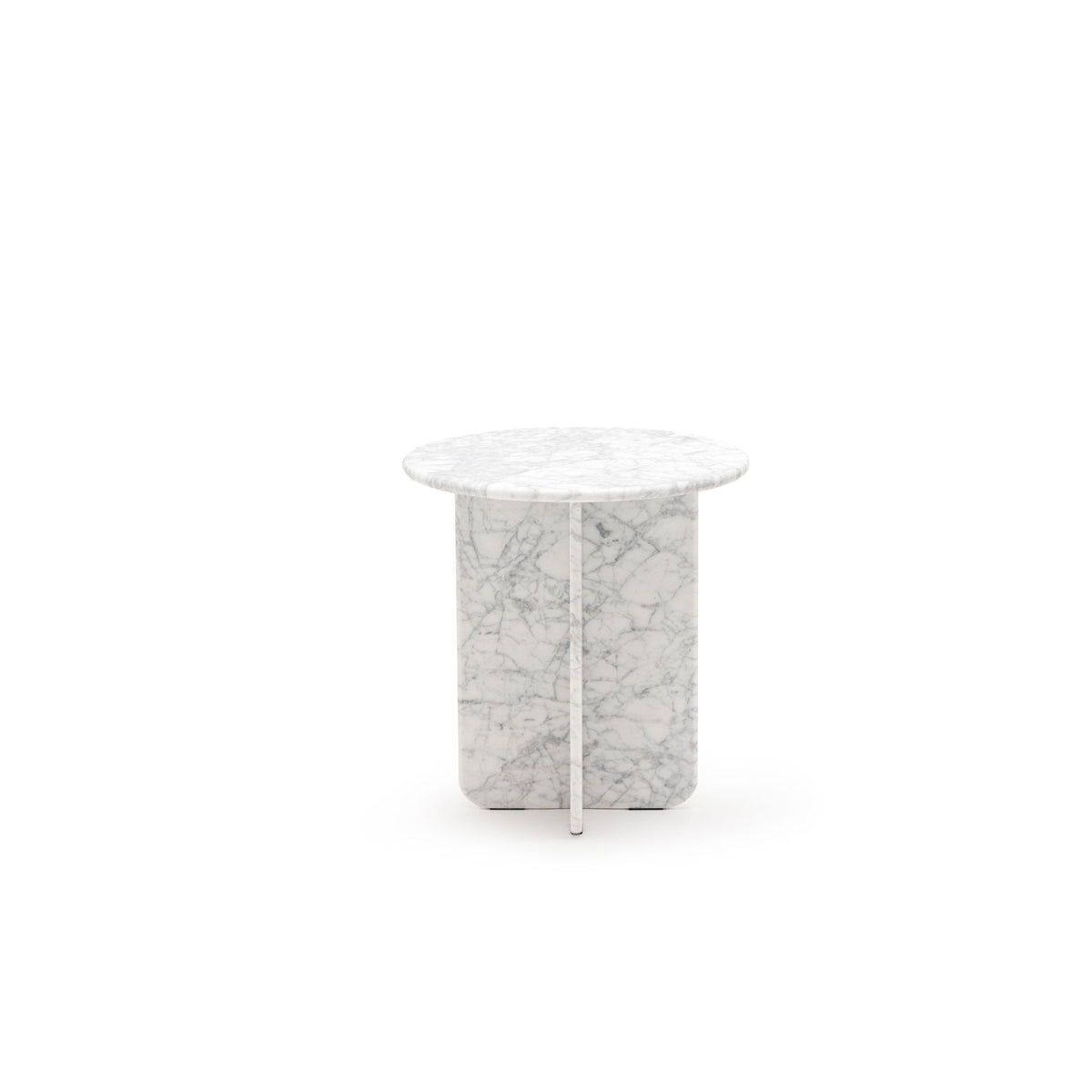 Haven Round Side Table - Carrara Marble - Side Tables Loom Collection Loom Collection Dubai