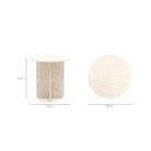 Haven Round Side Table - White Travertine - Side Tables Loom Collection Loom Collection Dubai
