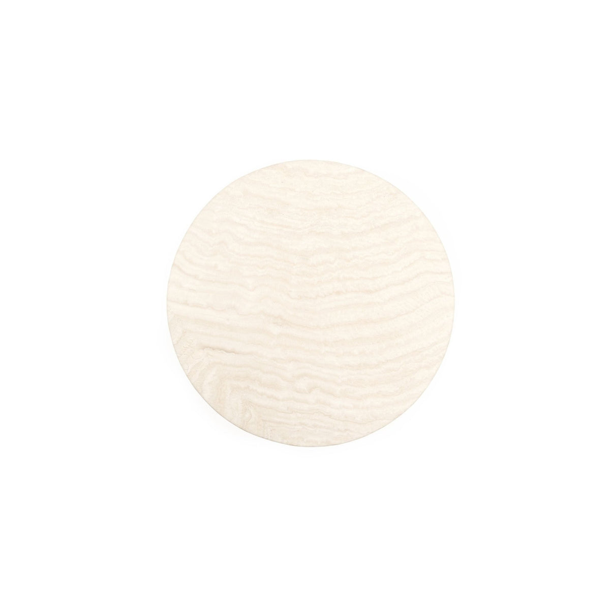 Haven Round Side Table - White Travertine - Side Tables Loom Collection Loom Collection Dubai