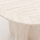 Haven Round Side Table - White Travertine - Side Tables Loom Collection Loom Collection Dubai