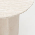 Haven Round Side Table - White Travertine - Side Tables Loom Collection Loom Collection Dubai