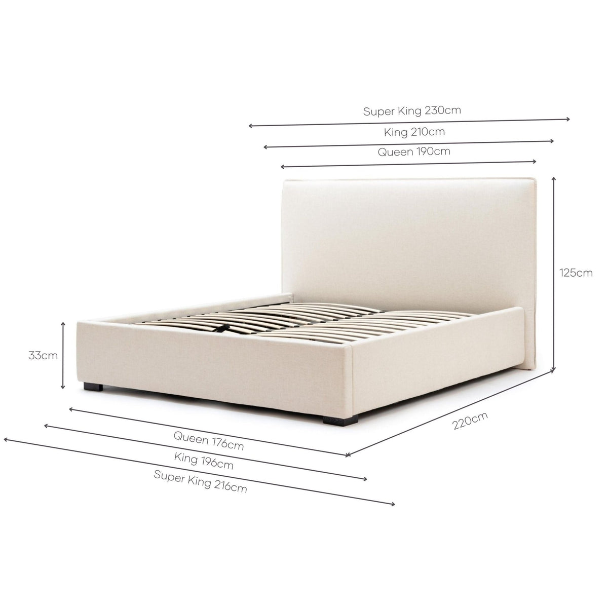 Heidi Bed With Storage - Beige - Beds Loom Collection Loom Collection Dubai