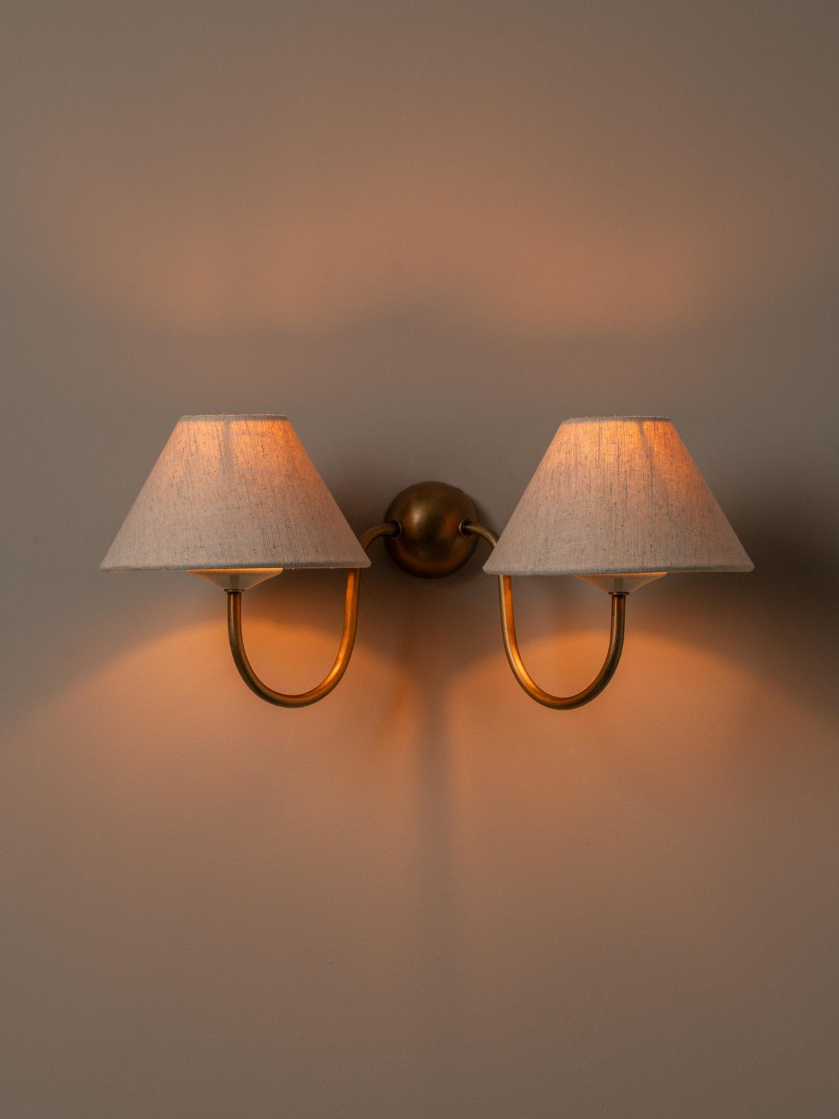 Holland Aged Brass Double Wall Light - Lights&Lamps Loom Collection Dubai