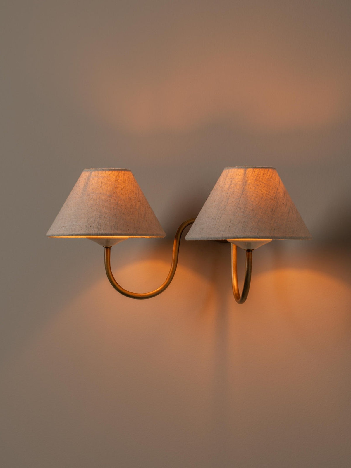 Holland Aged Brass Double Wall Light - Lights&Lamps Loom Collection Dubai