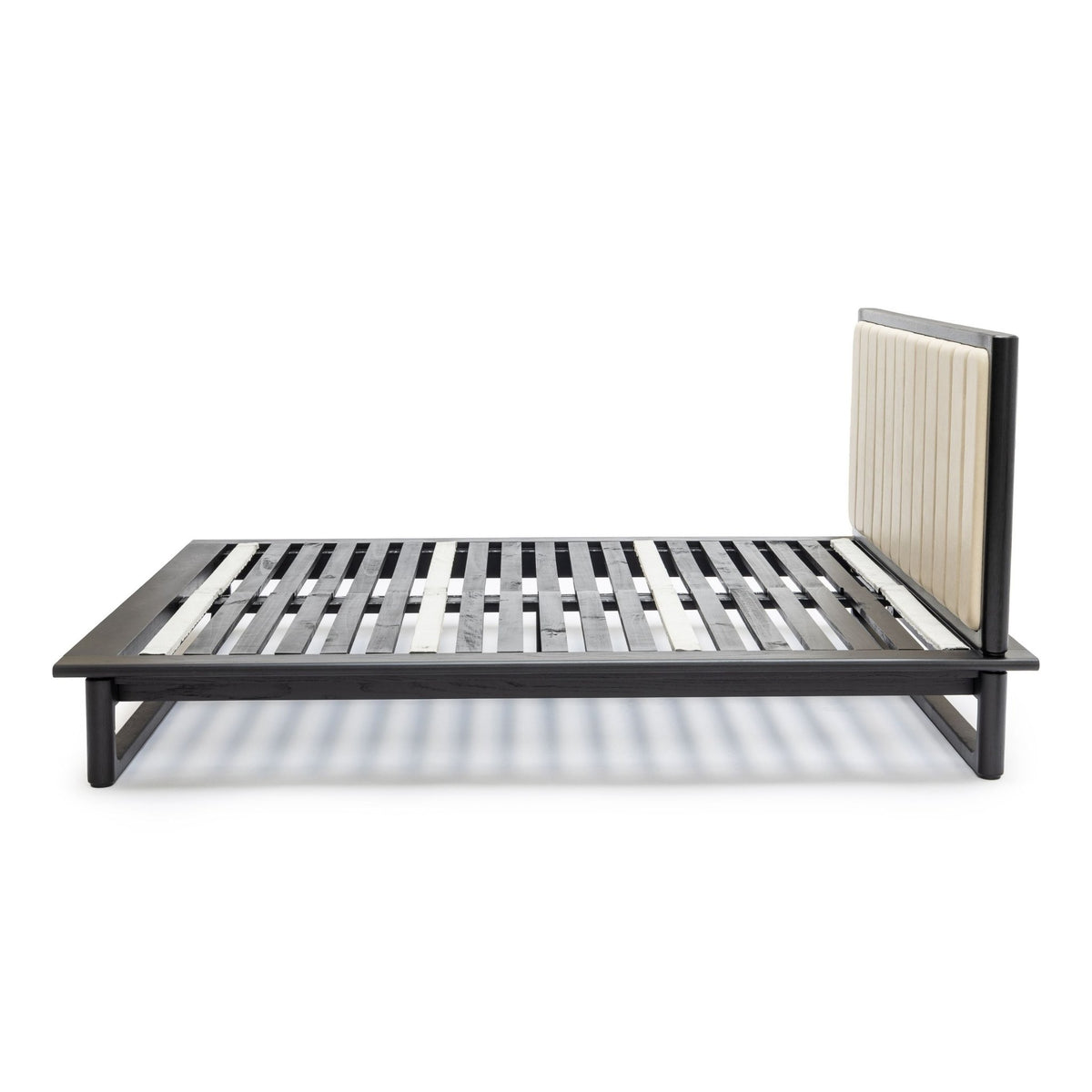 Hover Bed - Black Oak & Limestone Leather - Beds Tolv Loom Collection Dubai
