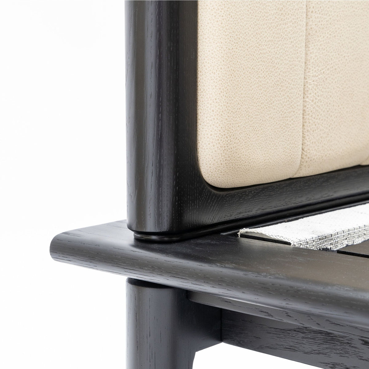Hover Bed - Black Oak & Limestone Leather - Beds Tolv Loom Collection Dubai