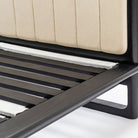 Hover Bed - Black Oak & Limestone Leather - Beds Tolv Loom Collection Dubai