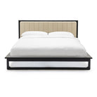 Hover Bed - Black Oak & Limestone Leather - Beds Tolv Loom Collection Dubai